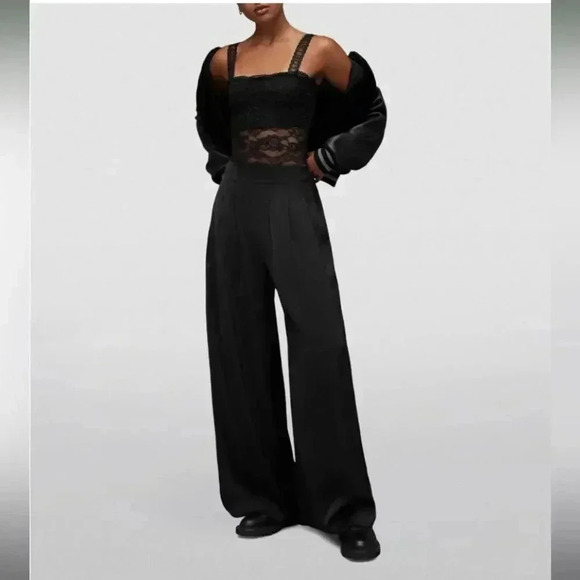 NWT All Saints Cody Wide Leg Trouser Pants size US10 - Picture 1 of 11